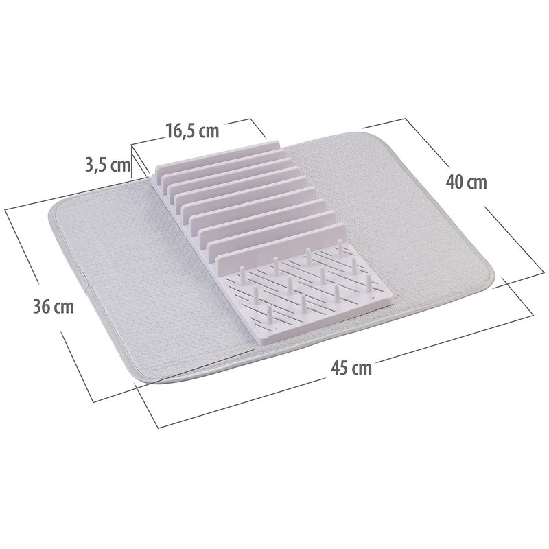 Rosenstein & Söhne Dish Drainer with 2 Draining Mats, 1