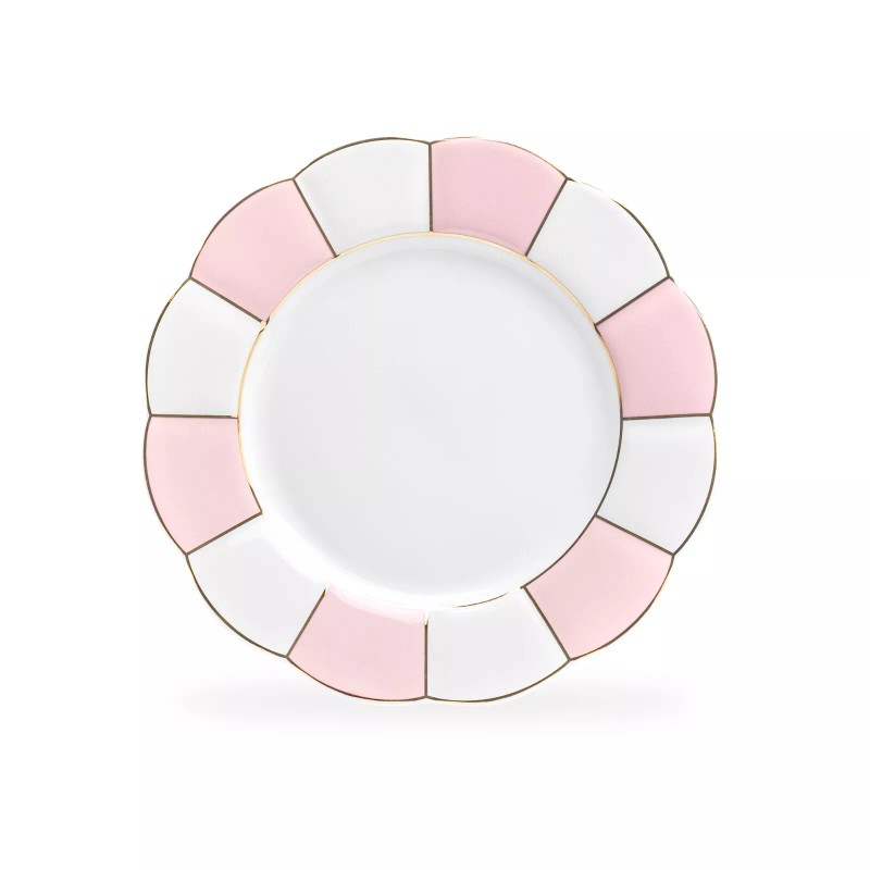 Grace's Teaware Grace Teaware 8" Pink Gold Scallop Fine Porcelain