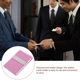 Operitacx Geschäftskartenhalter Ausweishalter Kartenetui Metall Kreditkartenetui Im ​​taschenformat Ausweishülle Namenskartenetui Ticketinhaber Visitenkartenfach Buchstütze Reisen Leder Mode