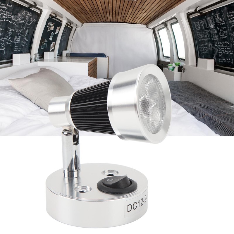 LED RV Bedside Lamp DC12 to 24V Silver 3W 3000K