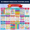 Decorably 50 Vibrant Kindergarten Learning Posters for Toddlers, 11x17in Matte-Laminated