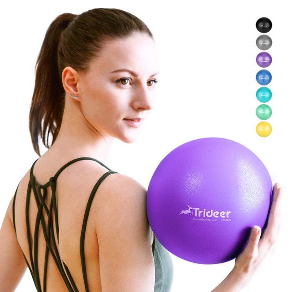 Trideer Pilates Ball 9 Inch Core Ball, Small Exercise Ball with Exercise Guide Barre Ball Bender Ball Mini Yoga Ball for Pilates, Yoga, Core Training, Physical Therapy, Balance, Stability, Stretching