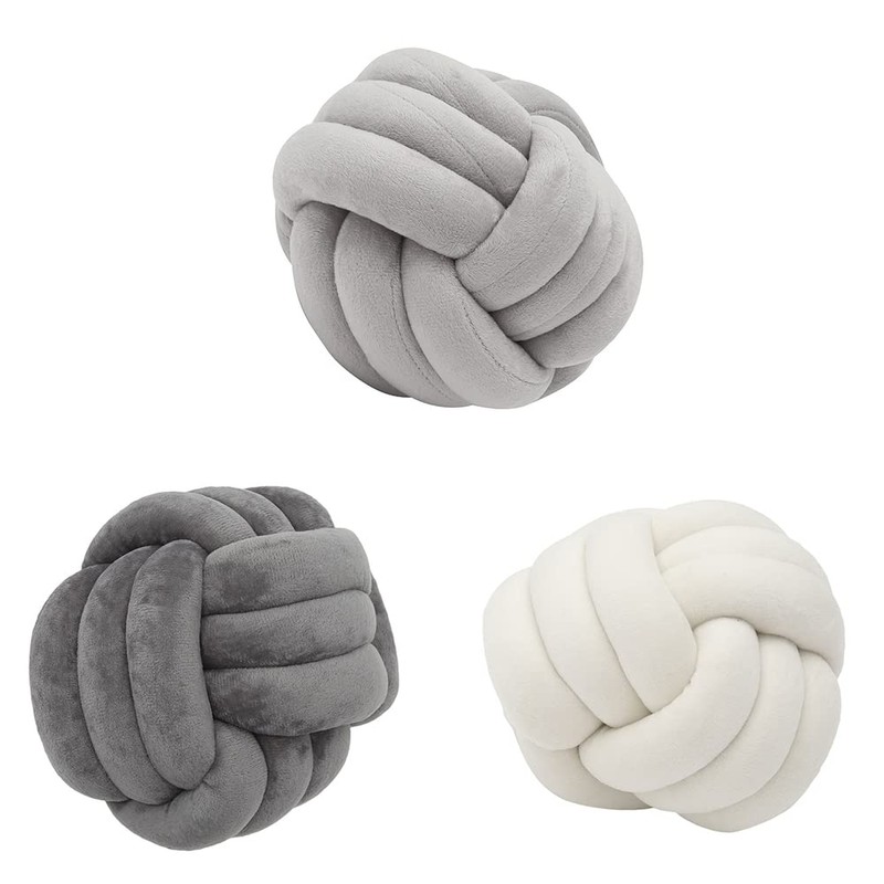 Velvet Knot Ball Cushion Handmade Knot Ball Pillow Creative Velvet