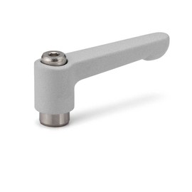 NBK Machine Components Clamp Lever (Female Thread) Flat Type LHFS-8-SG (Silver)