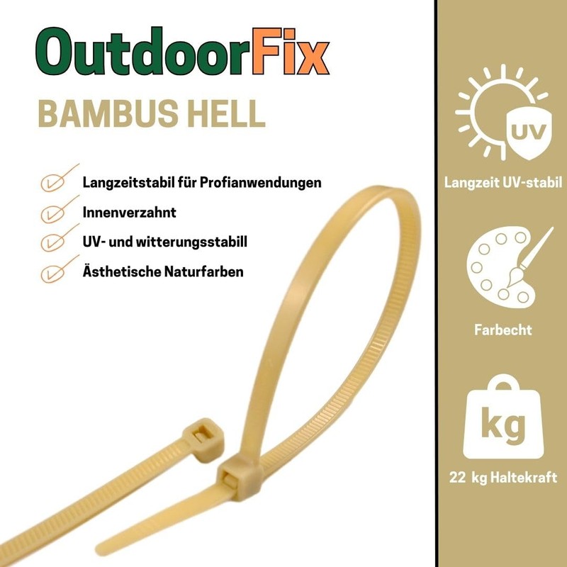 OutdoorFix Cable Ties 200 x 4.6 mm, Pack of 50