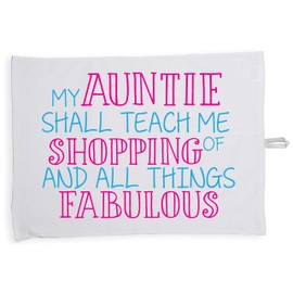 Hippowarehouse My auntie shall teach me of shopping and all things fabulous Tea Towel Eco Printed Dish Cloth Kitchen accessory 50cmx70cm 100% Cotton