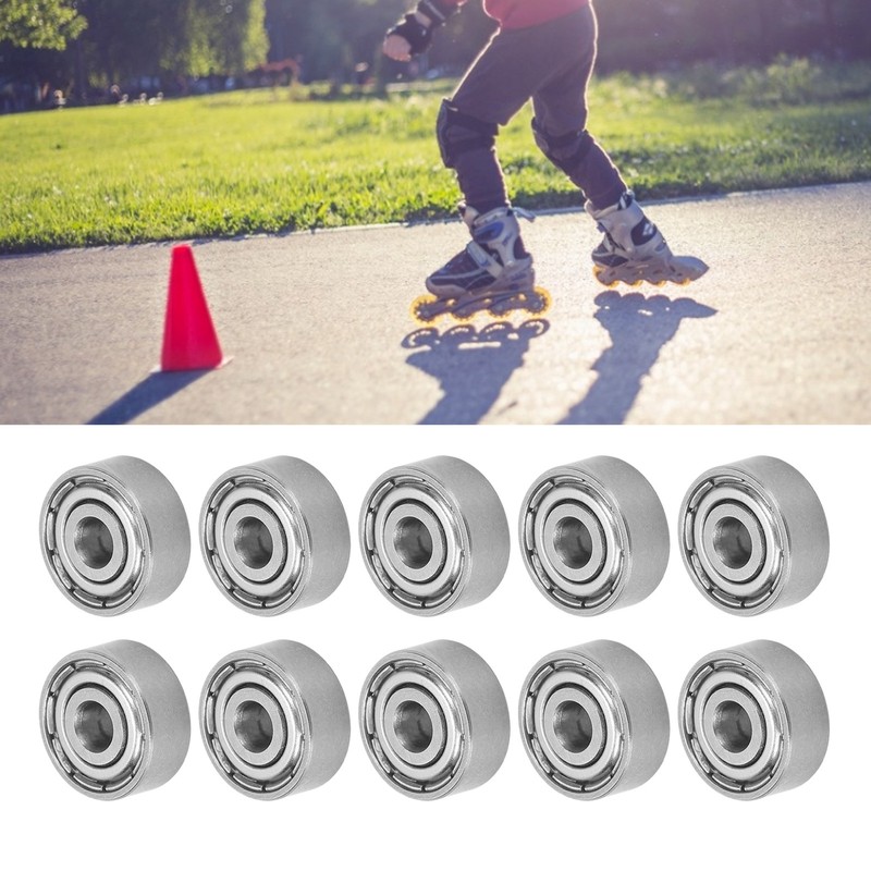 10Pcs Ball Bearing Stainless Steel Mute Rolling Skateboard Wheel Drive