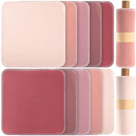 Redbaker 50 Pcs Reusable Paper Towels Paperless Reusable Cotton Cloths Toilet Absorbent Washable Paper Towels with Roll Kitchen Dishcloth for Kitchen Paperless Dishcloths(Gradient Pink)