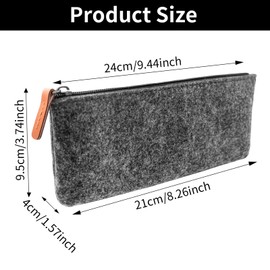 TTQiAnJ Pack of 4 Felt Pencil Case, Multifunctional Stationery Bag, for Pens, Pencils, Highlighters, Other Office, School Supplies, 8.2 x 3.5 Inches, Black, Grey, black, Pocket organiser