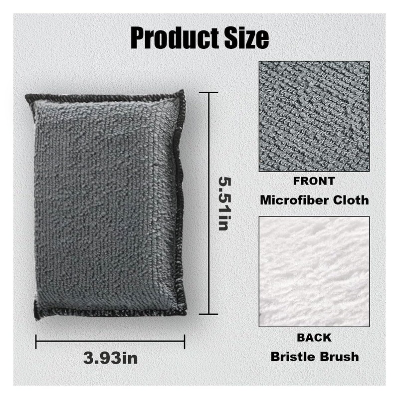 5"×3" Car Interior Scrubbing Sponges, Microfiber Car Wash Sponges, Auto