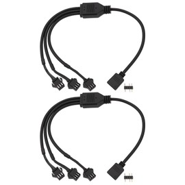 ECSiNG 2 Pack 5V 3 Pin ARGB Female to SM Female Adapter Cable 1 to 3 ARGB Split Cable 30cm for PC LED Strip 5V ARGB Fan Computer Case