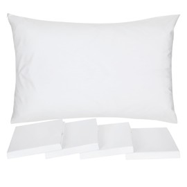 Microfiber Zippered Pillow Protectors Cover Case, Anti Dust Mite, Anti-Allergy, Hotel Quality Pillowcase (75x50cm, Pack of 4)