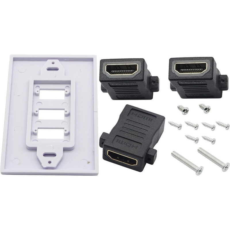 zdyCGTime 3-Port HDMI 2.0 Decorative Wall Plate - HDMI, Component,