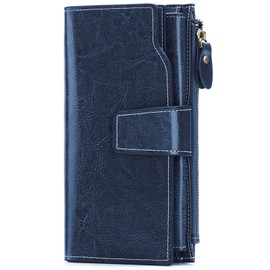 SENDEFN Ladies Purse,Large Capacity Genuine Leather Women's Wallet with Multiple Card Slots