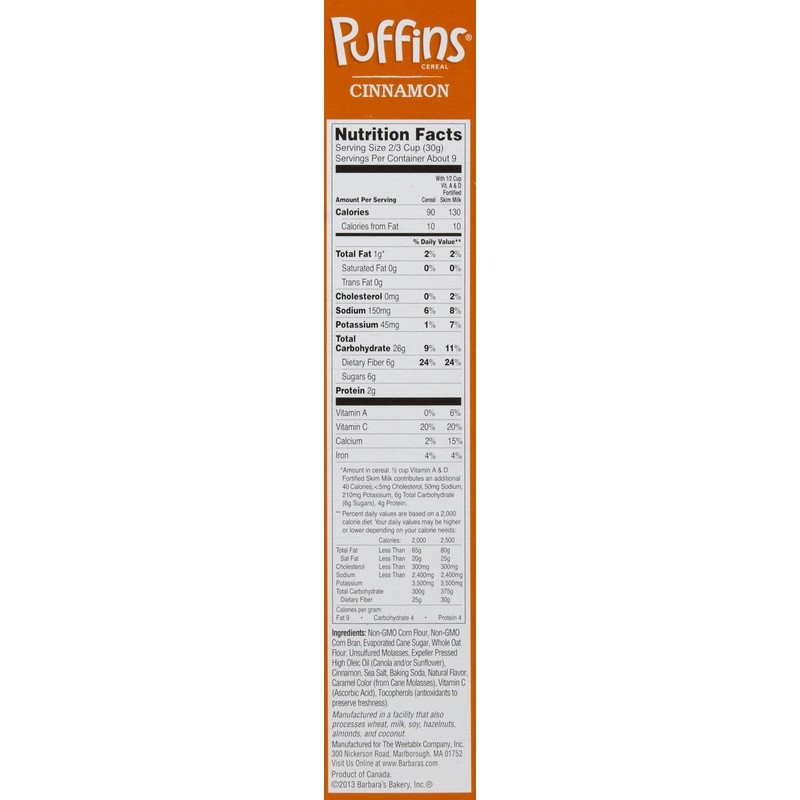Barbara's Barbaras Puffins Cinnamon, 10 oz, 2pk