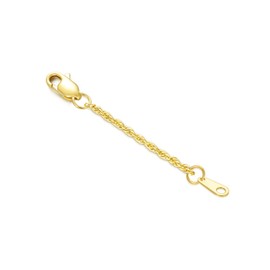 10K Yellow Gold 1"/2"/3" Necklace Extender Chain with Double Clasps, 10K Gold Necklace Extender Bracelet Anklet Extension Chain, Bracelet Extender 10K Gold (Style 3, 1inch)