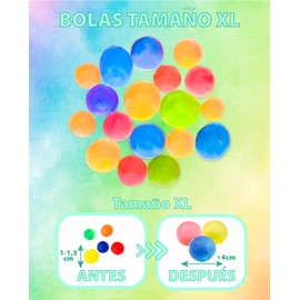 Pack of 1000 Large XL Gel Beads, Giant Water Balls, Different Colours for Home Decoration, Plant Preservation, Crafts, Increases in Size in Water, Biodegradable