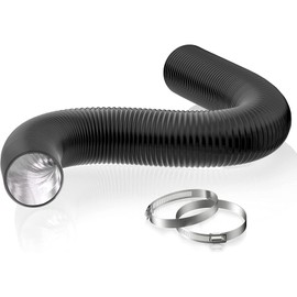 HG Power 6 Inch 8 FT Air Ducting, Flexible Aluminum Dryer Vent Hose, Heavy-Duty Dryer Hose with 2 Clamps, Dryer Duct Kit for HVAC Ventilation Heating Cooling Exhaust