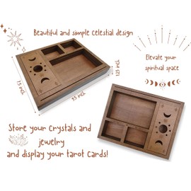 Tarot Card Holder Stand Display, Cute Witchy Desk Decor, Decorative Box for Altar Decor Witchy Boho Room Decor Aesthetic for Bedroom Tarot Card Accessories Crystal Holder Case Witchy Gifts for Women