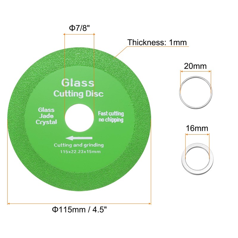 sourcing map 6 Pack Glass Cutting Disc 4.5 Inch for