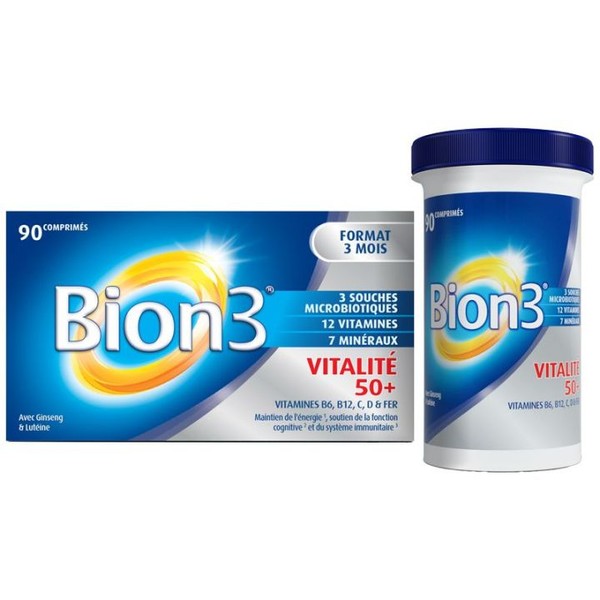 Bion 3 Senior Vitalité 50+ Vitamines B6, B12, C, D & Fer, 90 tablets