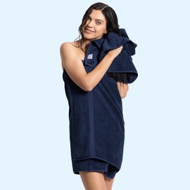 Chakir Turkish Linens Toallas turcas 100% algodón de primera calidad para baño, 16 x 30 pulgadas (4 toallas de mano, azul marino)