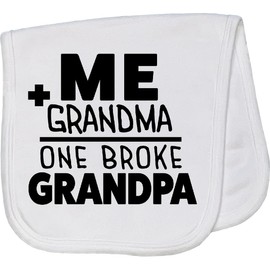 inktastic Me Plus Grandma Equals 1 Broke Grandpa Baby Burp Cloth White 44f19