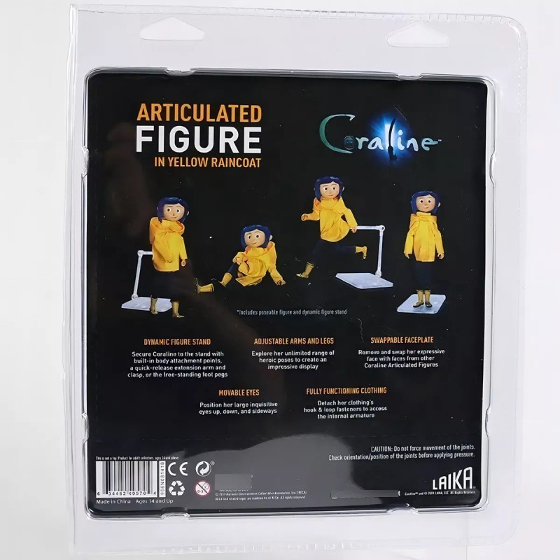 Neca Funda articulada Coraline para muñecas y botas de lluvia,