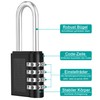 ZHEGE Padlock Long Shackle 66 mm, Lock with Combination Code,