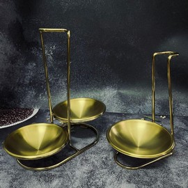 Spoon Rest Holder, Stainless Steel Vertical Lid and Spoon Rest Soup Spoon Rest Cooking Utensils Stand Soup Ladle Holder for Kitchen Cookware Hot Pot Fast Food Restaurant Decor