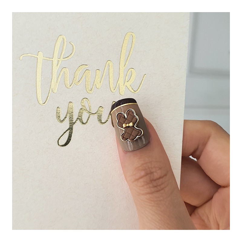Brown Bear Handmade Nail Tips - Ballerina M / 브라운