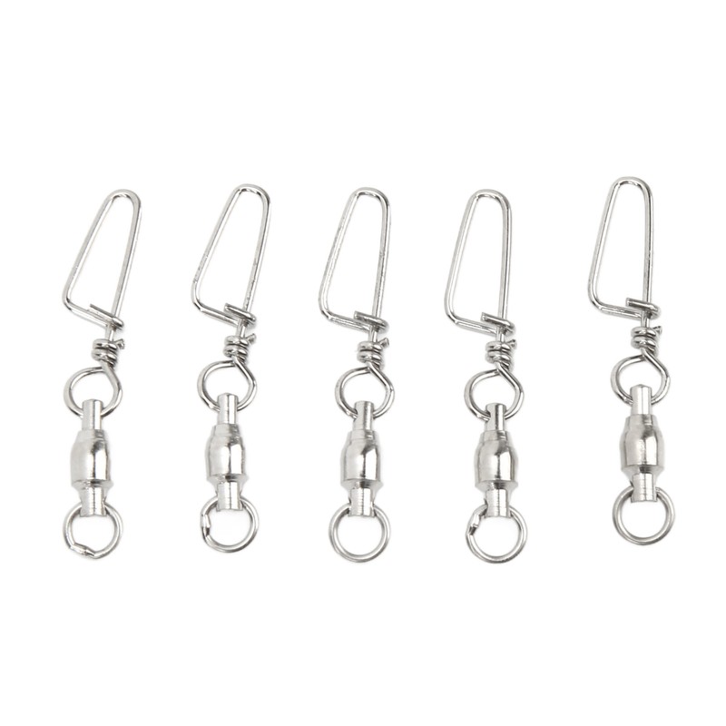 50Pcs High Strength Fishing Snap Swivels Stainless Steel B Type
