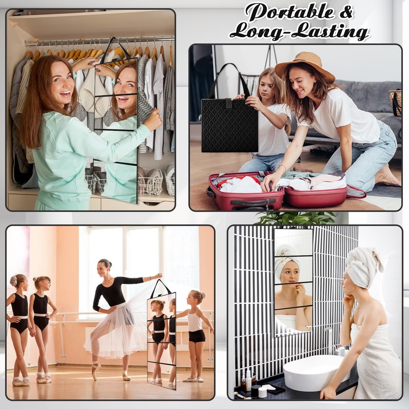 Burbell 3 Way Foldable Camping Full Length Mirror with Handle