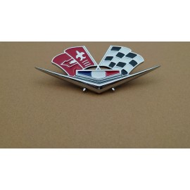 Truckemblems 2Pcs Siver Fits 1962 1963 Impala 327 409 Front Fender Emblems Badge Flags