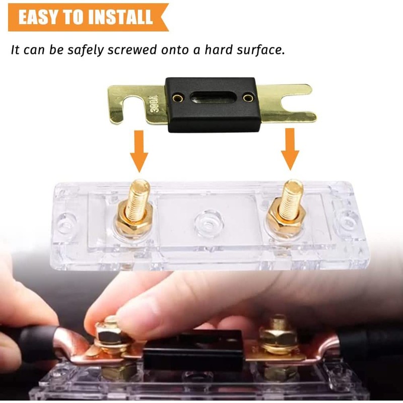 Greluma 4 Pcs 300 Amp ANL Fuses Car Audio Video