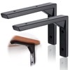 2pcs Heavy Duty Shelf Bracket, Black Wall Mount Stainless Steel
