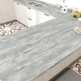 WESTICK Gray Wood Wallpaper Peel and Stick Wood Contact Paper for Countertops Grey Wooden Wallpaper Self Adhesive Wooden Grain Contact Paper for Cabinets Waterproof Vinyl Wrap 15.8" x 394"