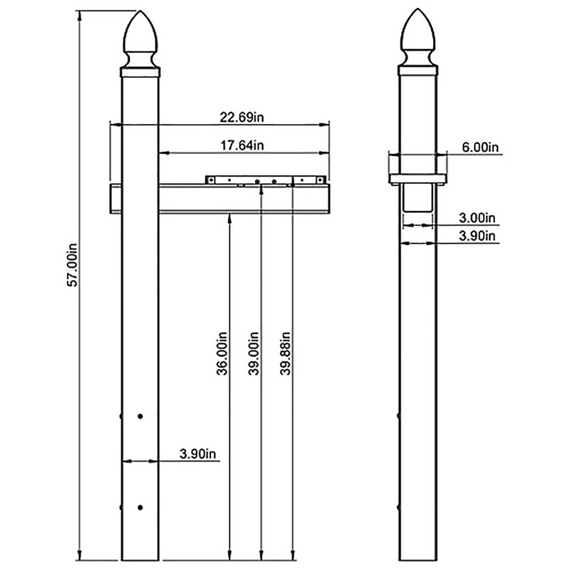 Architectural Mailboxes Whitley Plastic Mailbox Post, Compatibility Code A, B,