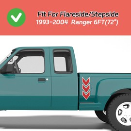 TNMT Soft Roll-up Truck Bed Tonneau Cover Compatible with Ford Ranger 1993-2004,Length 6Ft (72in),Inner Width 45.87",Flareside/Stepside Bed Vinyl