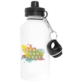Greater Than Illness Aluminium White Water Bottle with Screw Cap