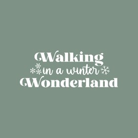 Vinyl Wall Art Decal - Walking in A Winter Wonderland - 10.5" x 28" - Inspirational Lovely Christmas Quote Sticker for Home Bedroom Living Room Windows Doors Coffee Shop Office Decor