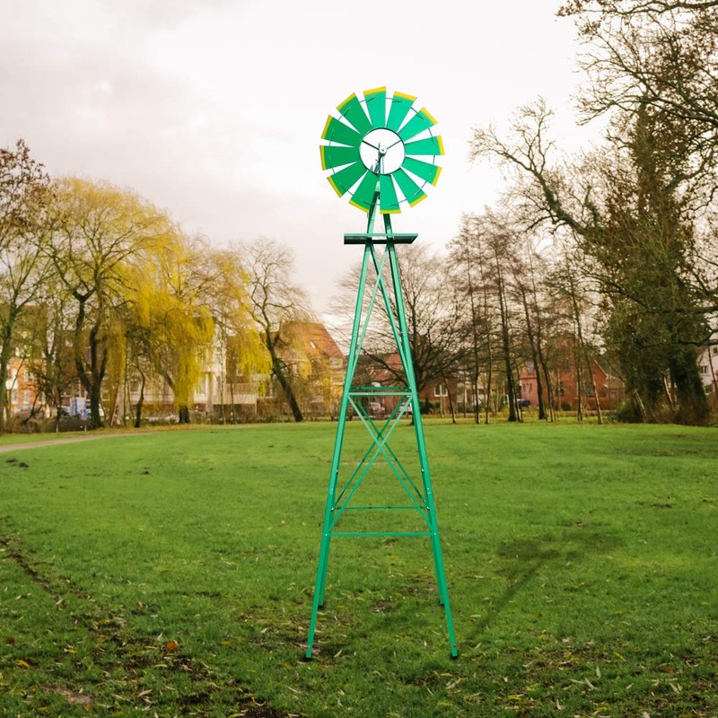 VINGLI Upgrade 8FT Ornamental Windmill Backyard Garden Decoration Weather Vane,