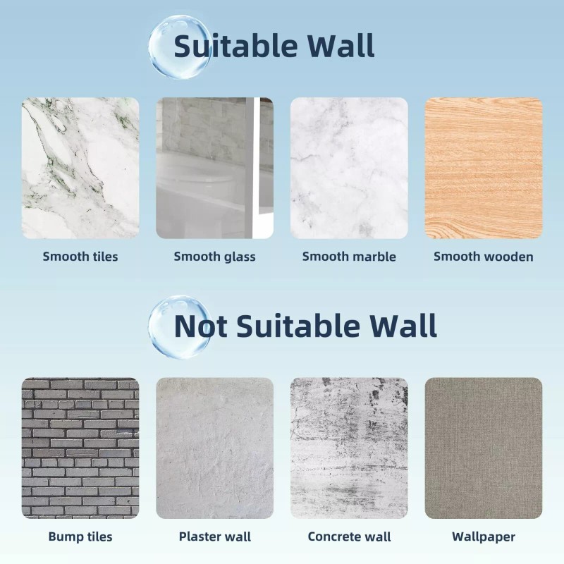 Hibbent Wall Mount Strong Adhesive Shower Head Holder,Waterpr - Chrome