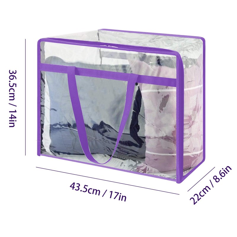 Volumoon Clear Clothes Storage Bag, 3 Pack Large Capacity Storage