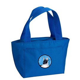 Caroline's Treasures SS4756-BU-8808 Blue Rat Terrier Lunch Bag Insulated Lunch Box Tote Bag for Women Adult Men, Reusable, Large, Multicolor