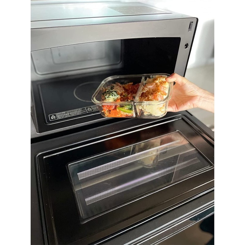 Felio 20717 Heat Resistant Food Container, 2 Divided L32.8 fl