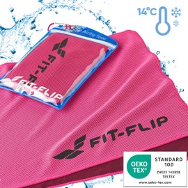 Fit-Flip Cooling Towel - Ice Cooling Towel and Microfibre Cooling Towel - Cooling Towels for Neck and Neck - Airflip Cool Towel for Fitness and Sports - Cooling Towel (Pink, 120 x 35 cm)