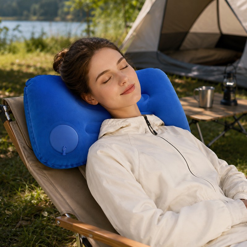 Inflatable Travel Pillow for Neck & Lumbar Support – Compact