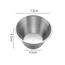 14 Pack 5 oz Ramekin Stainless Steel Condiment Sauce Cups, Reusable Round Butter Dressing Sauce Cups Restaurant Small Bowls Dipping Sauce Cups