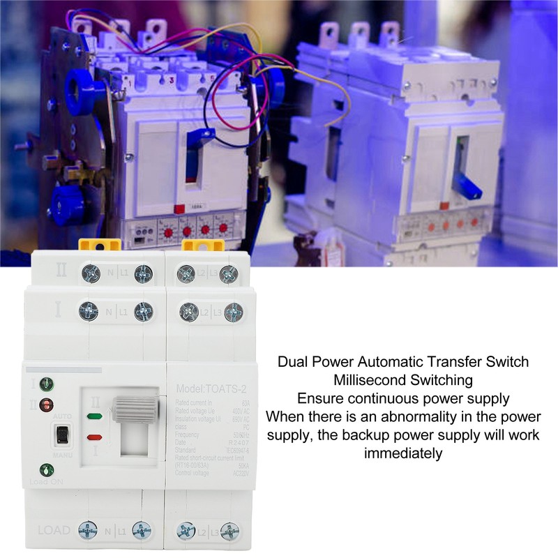 Dual Power Automatic Transfer Switch 4P 16A PC Grade Millisecond